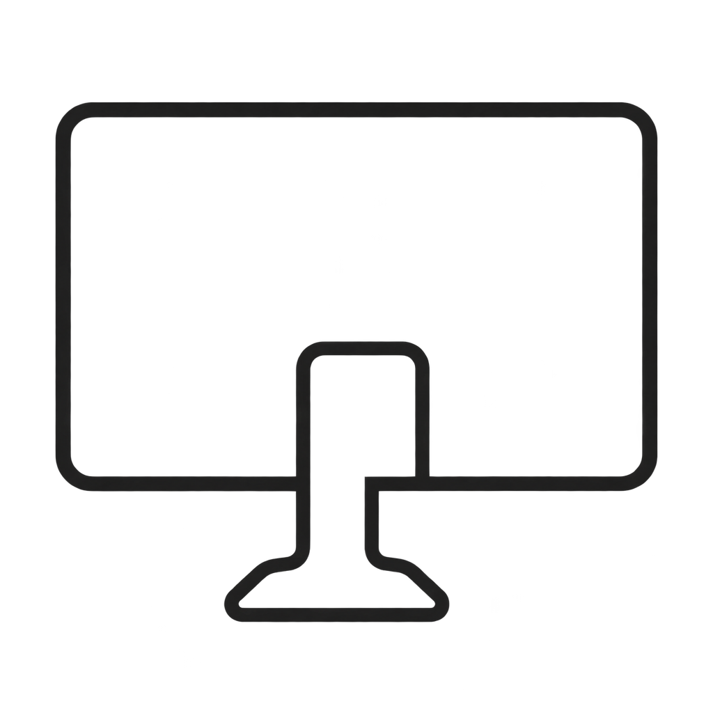 Computer monitor icon representing digital architectural drafting and production.