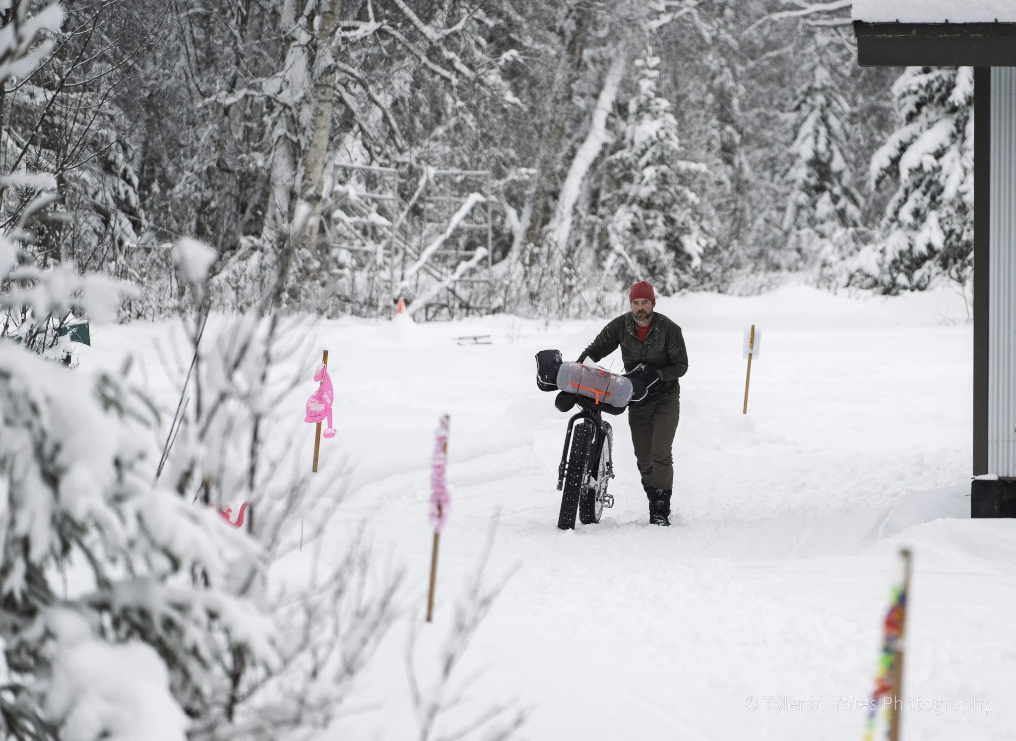 Susitna 100 Walking Bike to Checkpoint