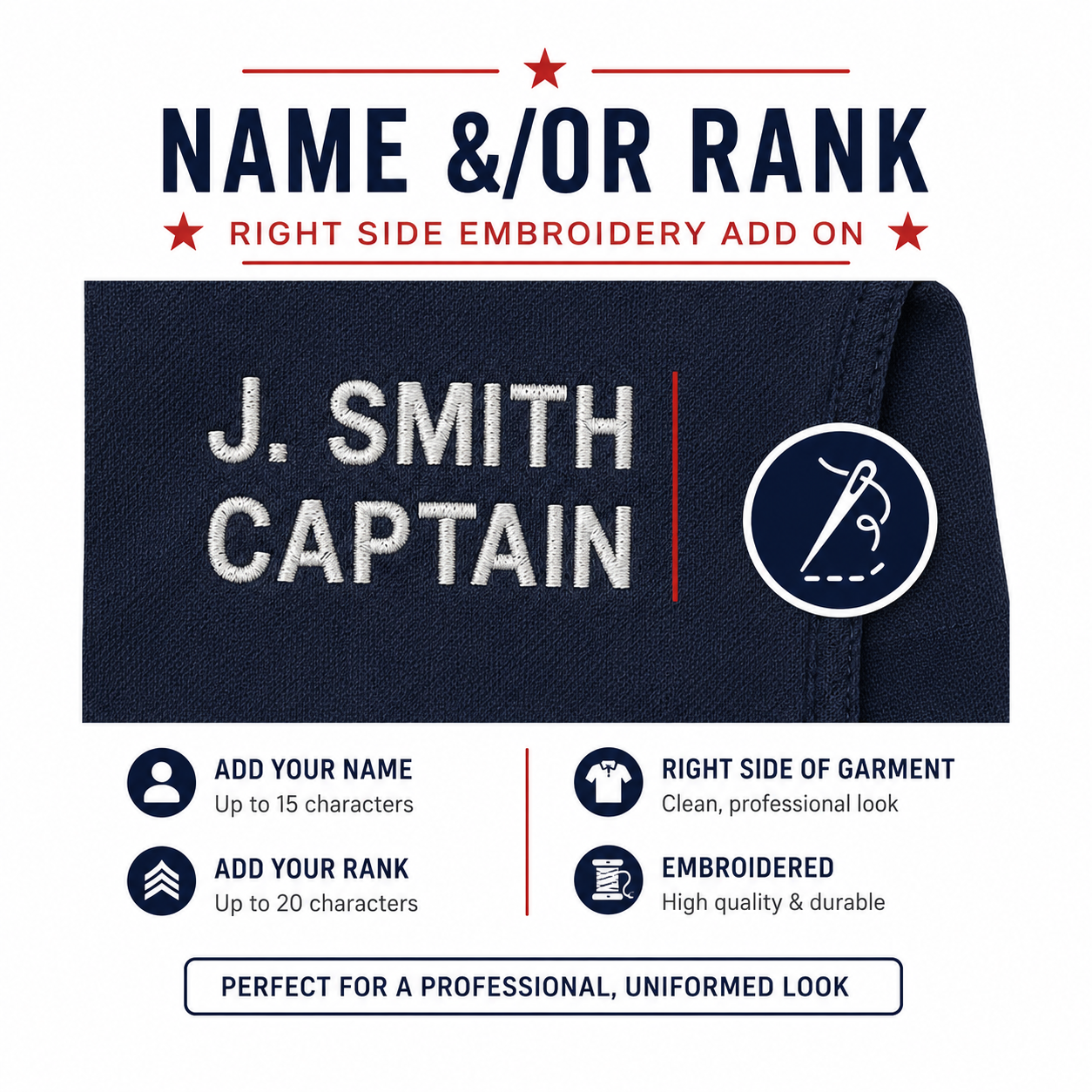 Name & Rank Embroidery