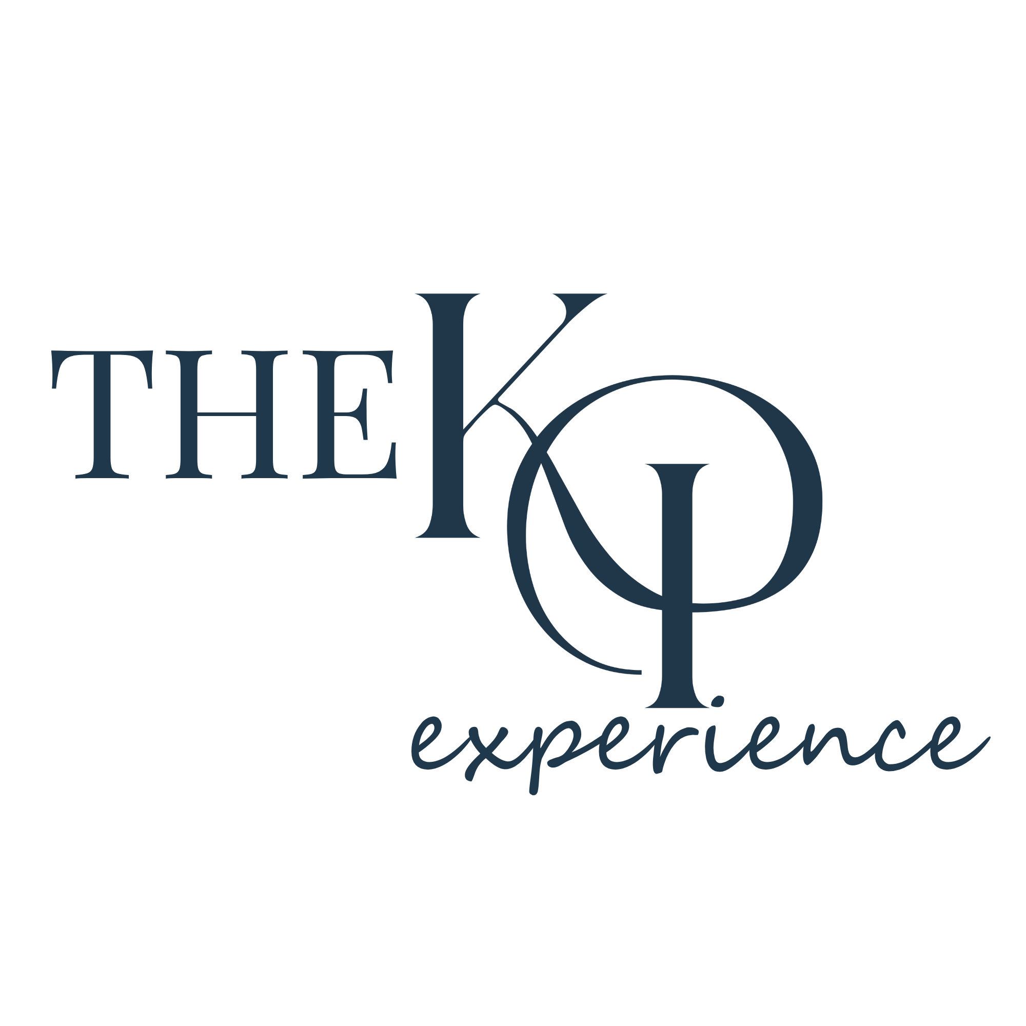Typography design with motivational quote, 'The key to experience' using elegant script font with decorative swirls on a black background.