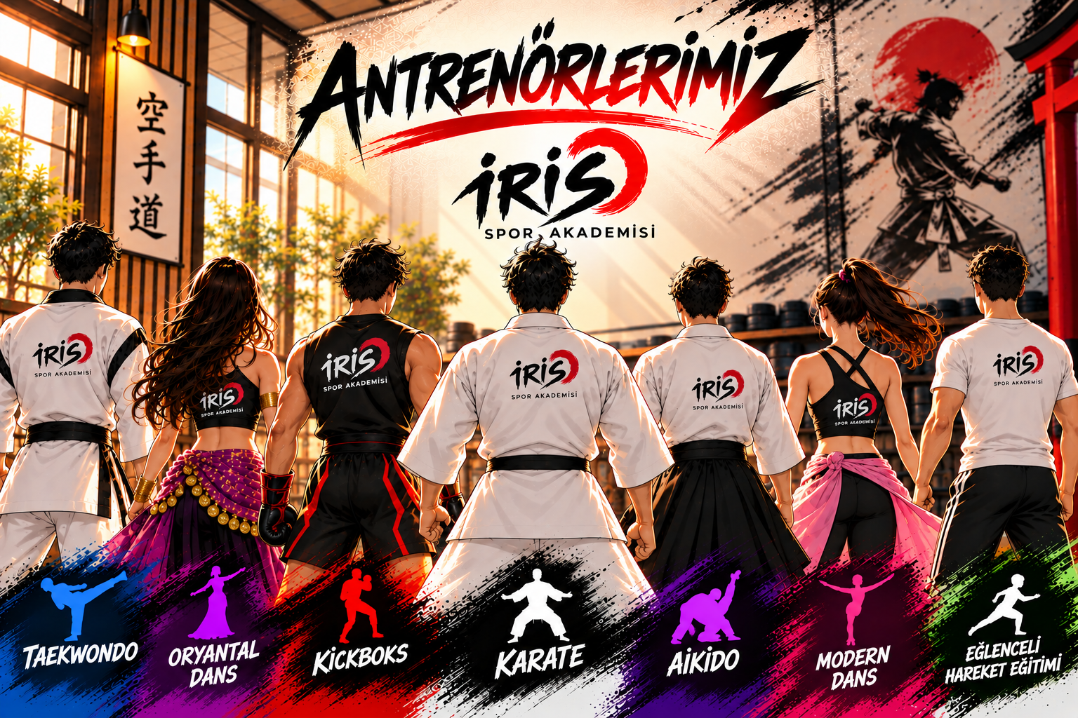 İris Spor Akademisi’nde karate, taekwondo, kickboks, aikido, modern dans, oryantal dans ve eğlenceli hareket eğitimi branşlarında uzman antrenörlerle spor eğitimi – İzmir