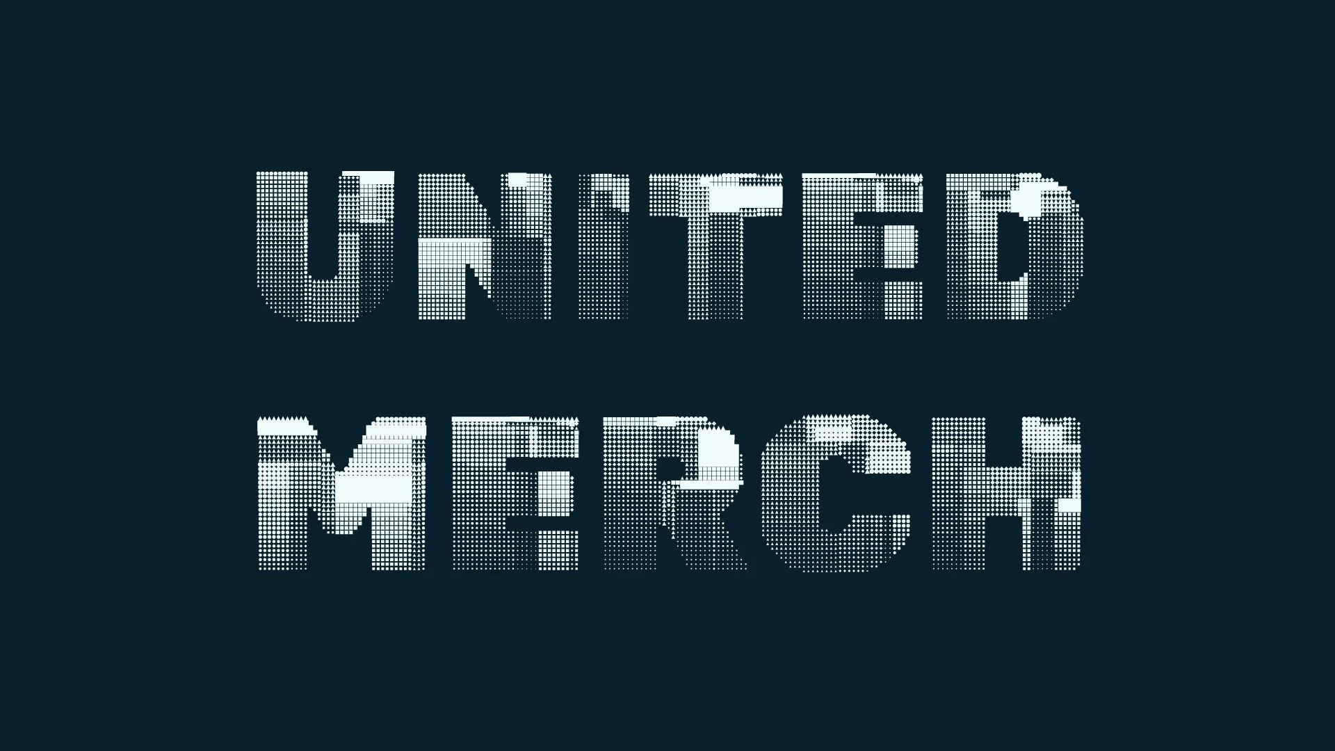 Digital text graphic with the words 'United Microsoft' in dotted pixel style on a dark background.