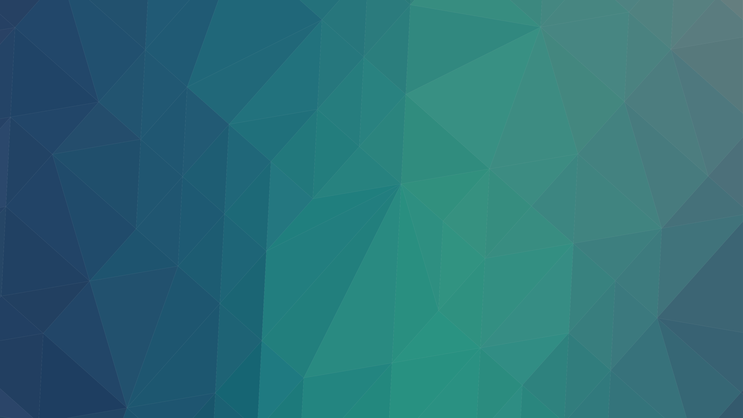 A digital background with geometric polygonal pattern in shades of blue and green.