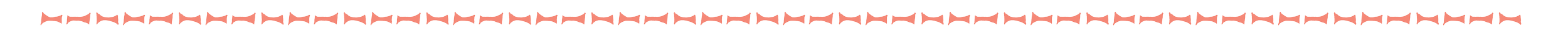 Decorative banner with a repeating pattern of red and beige fish shapes.