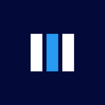 An icon with a dark blue background and a white pause symbol with a blue center.