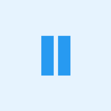 Blue pause icon on light blue background