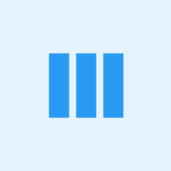 Three vertical blue bars on a light blue background.