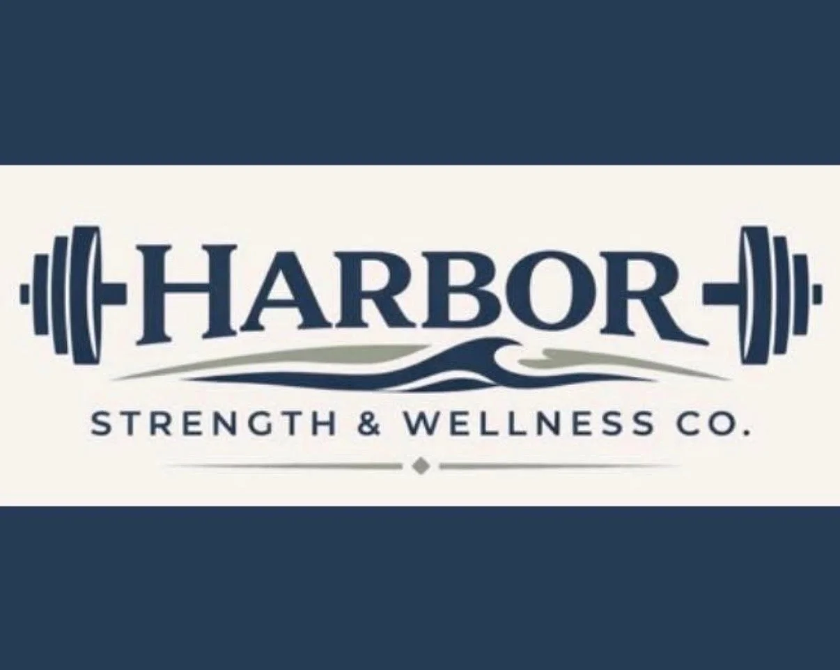 Logo for Harbor Strength & Wellness Co., featuring a barbell icon and text.