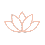 Minimalist outline of a lotus flower with five petals.