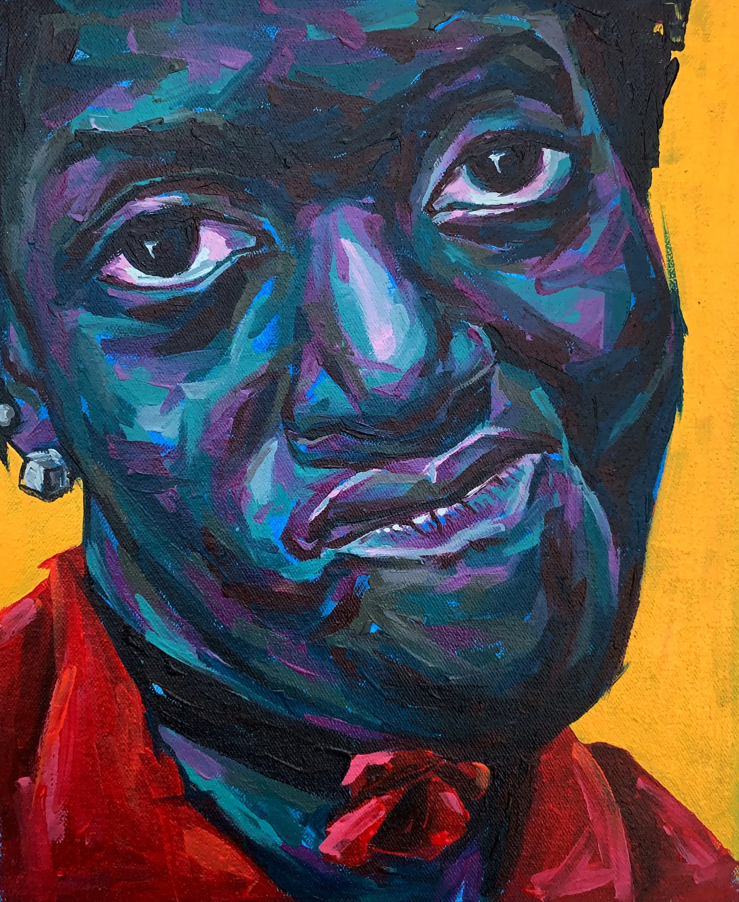 QUEIT KNOWING, acrylics on canvas, 27cm x 22cm, 2025 (200 USD)