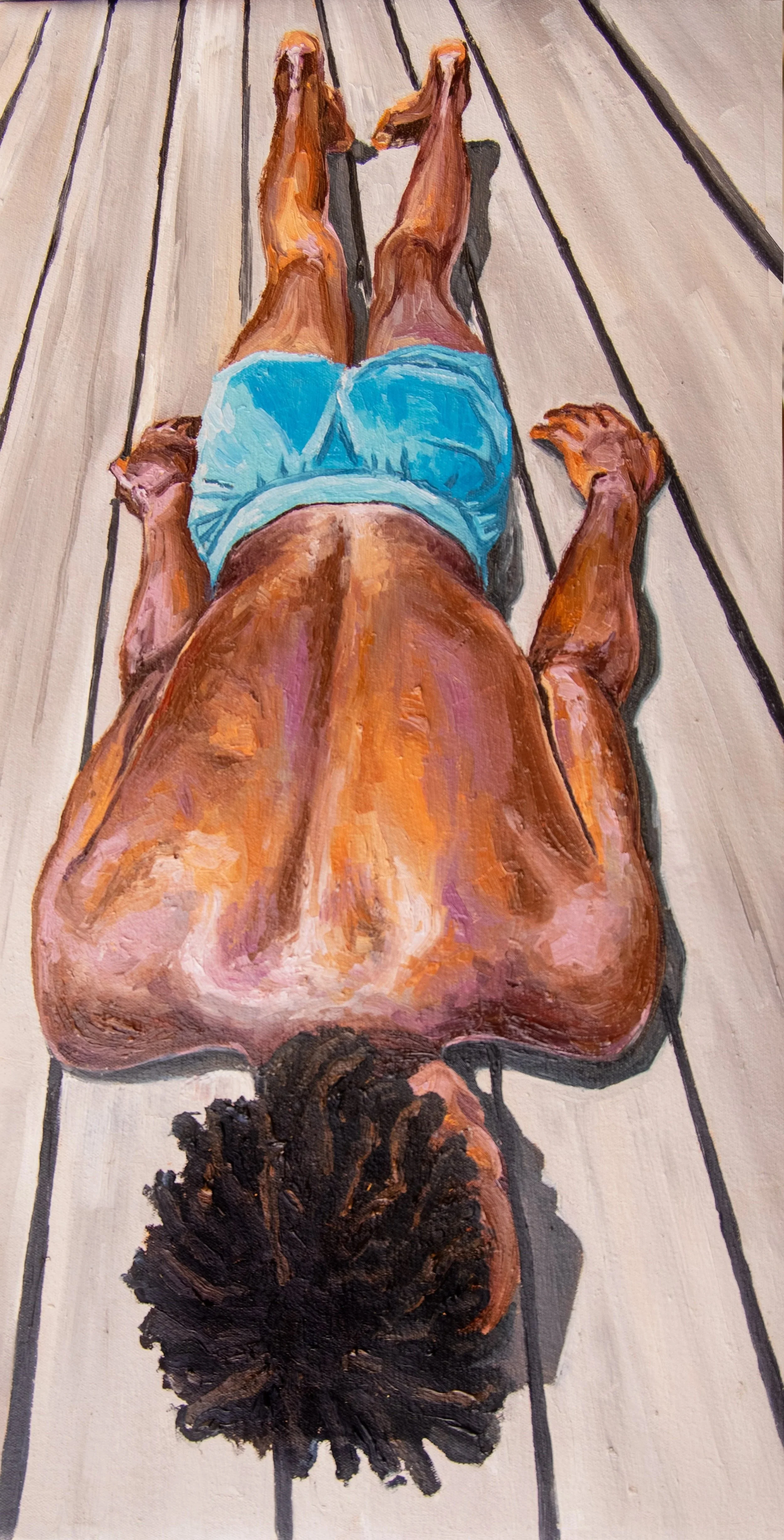THE BODY ARRESTED 2, oil on canvas,60cm x 30cm,2025

