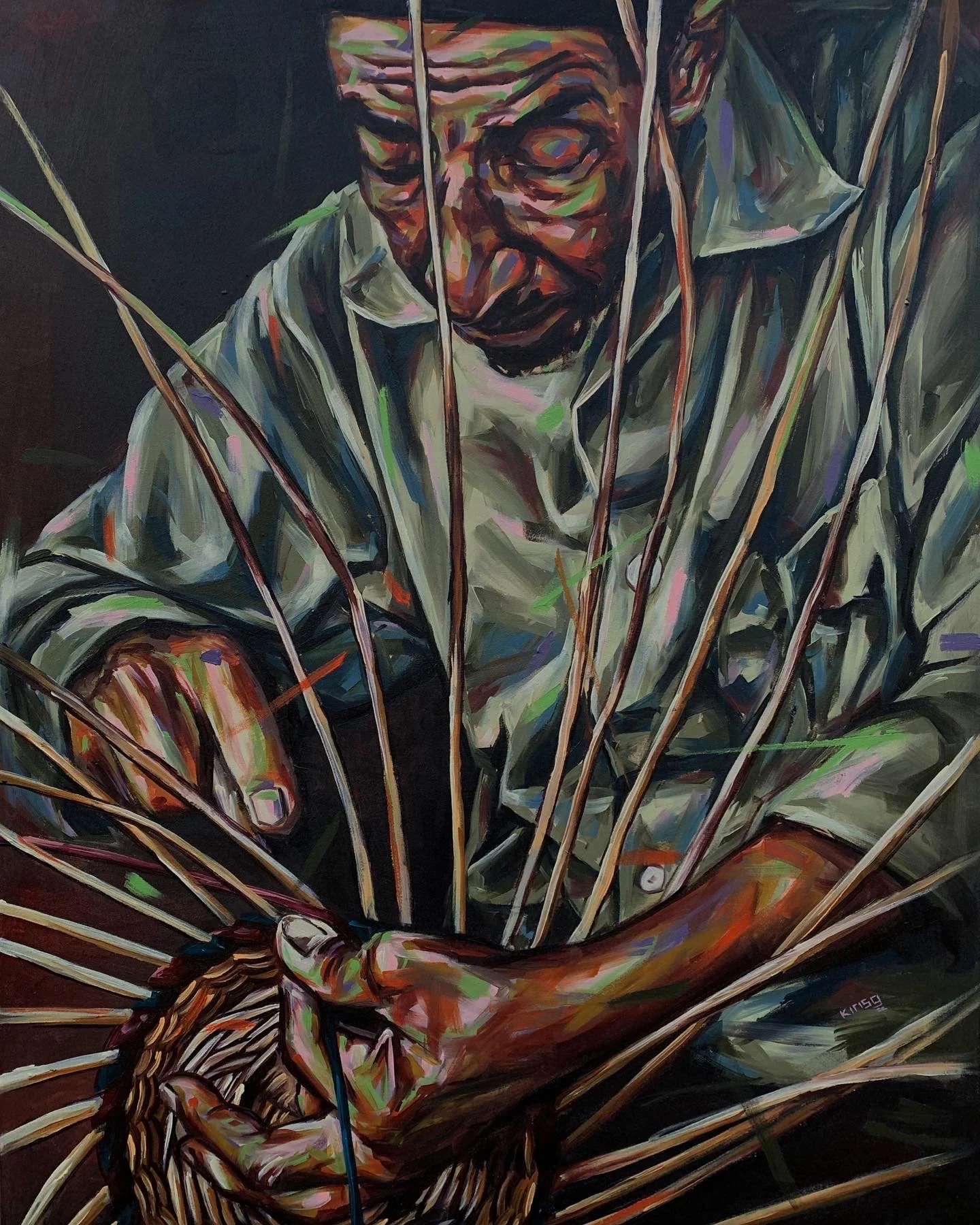 MY OLD CRAFT, acrylics on canvas, 110cm x 80cm, 2022  (1000 USD)