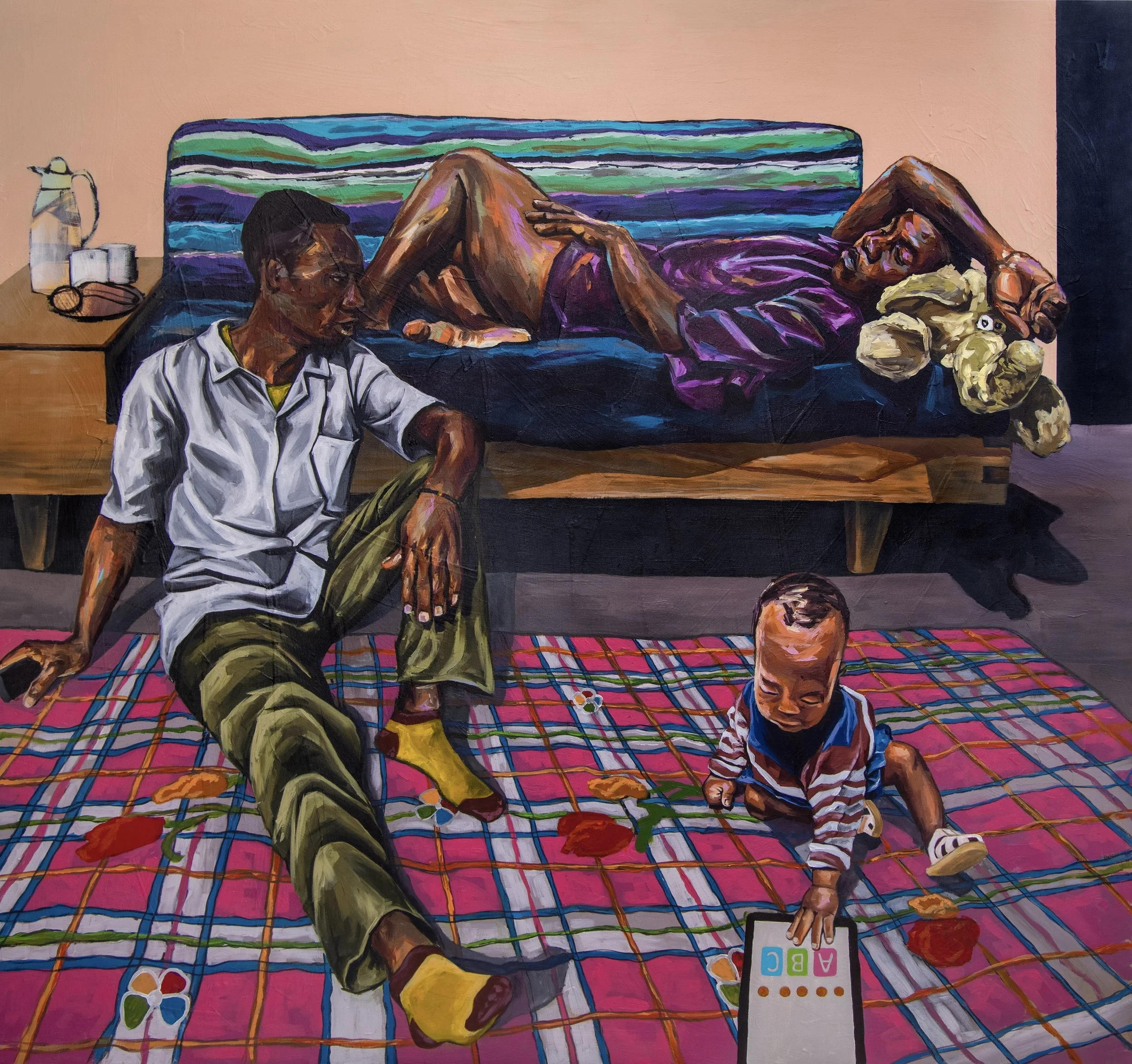 BETWEEN US, acrylics on canvas, 140cm x 150cm, 2024