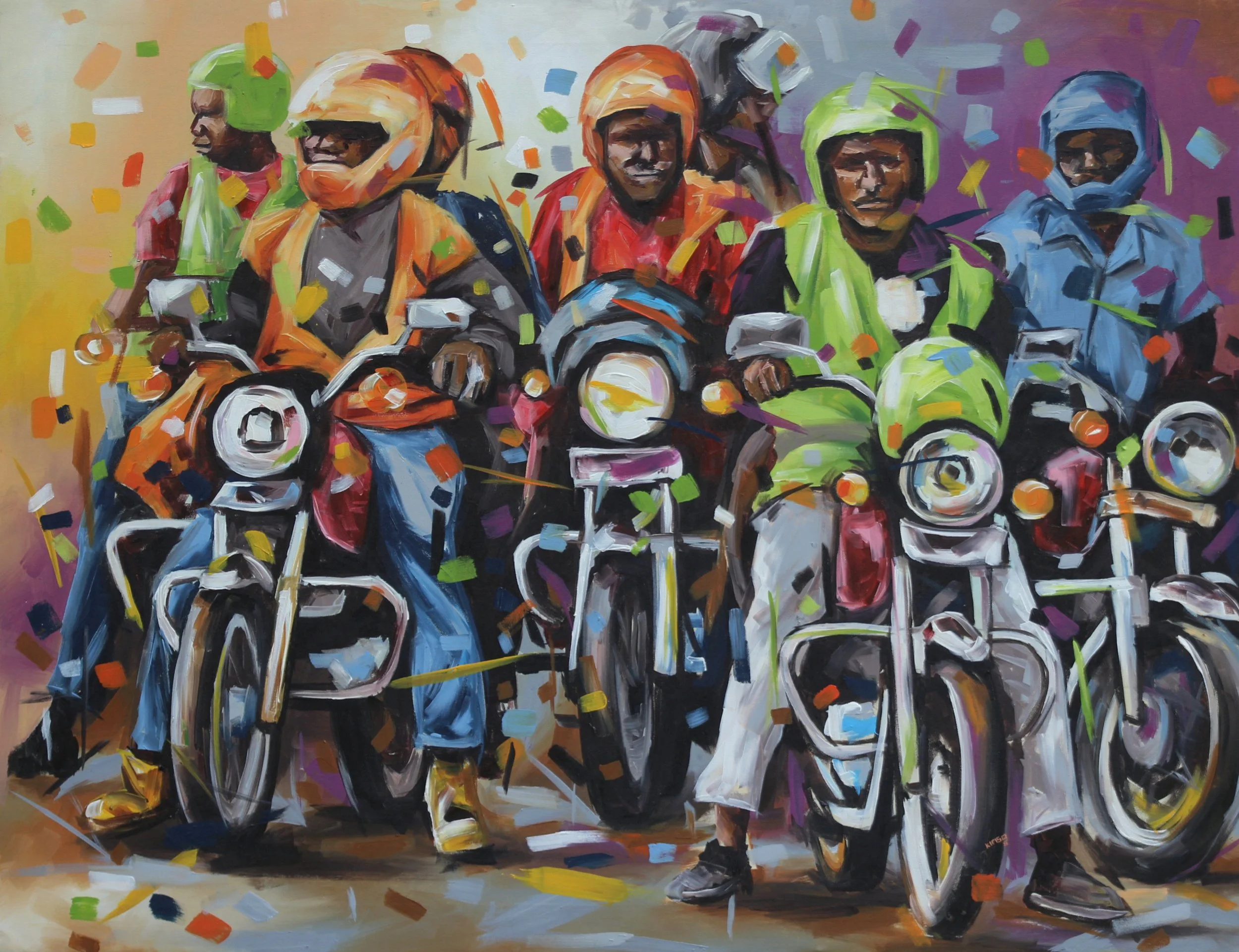 BODA-BODA, acrylics on canvas, 100cm x 130cm, 2022 (1200 USD)