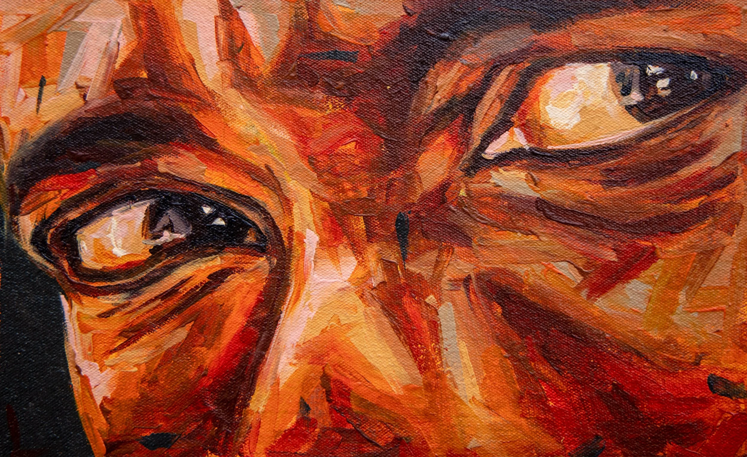 SEER SEEN 1, acrylics on canvas, 17cm x 27cm, 2025 (SOLD)
