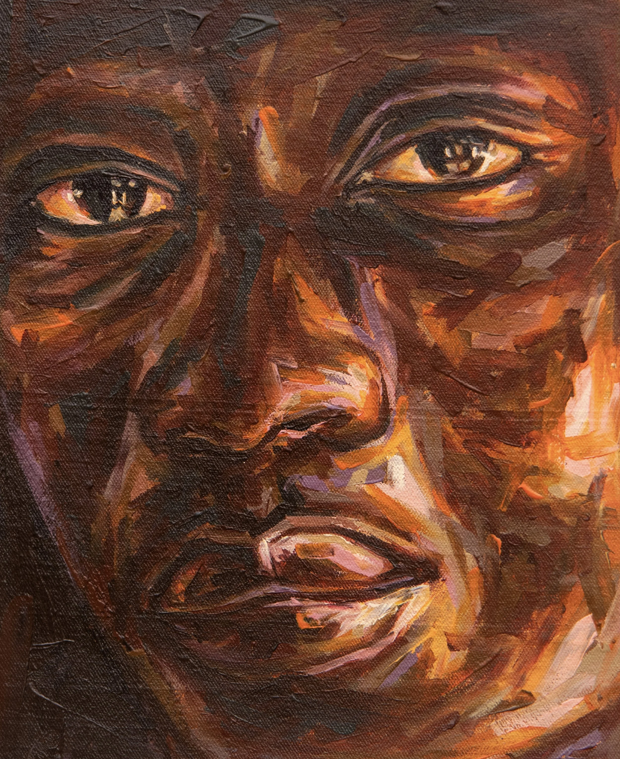 LOOK AT ME 2, acrylics on canvas,27cm x 22cm,2025 (200 USD)