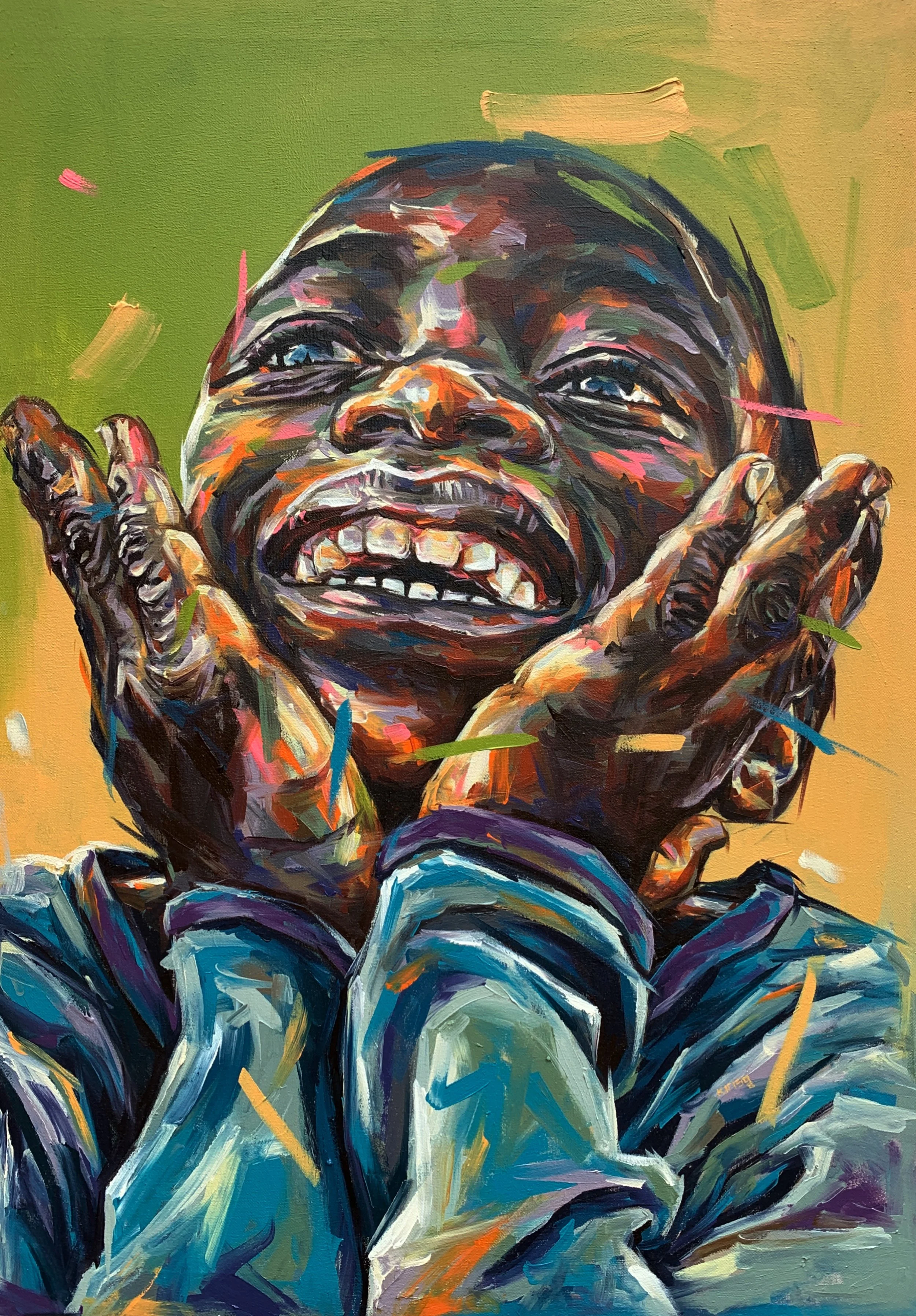 HOPE IS COMING, acrylics on canvas, 120cm x 90cm, 2025 (800 USD)