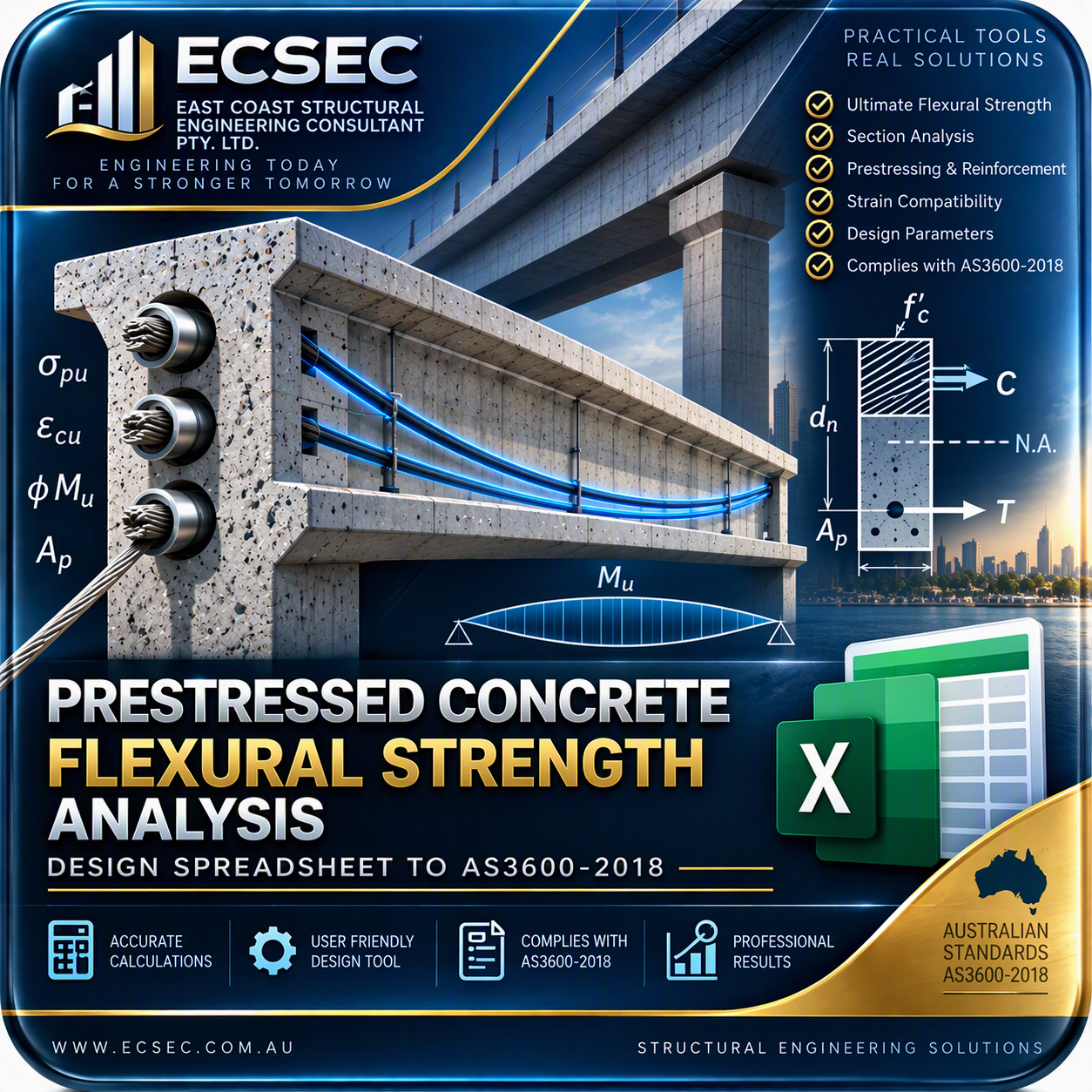 Prestressed Concrete - Flexural strength analysis