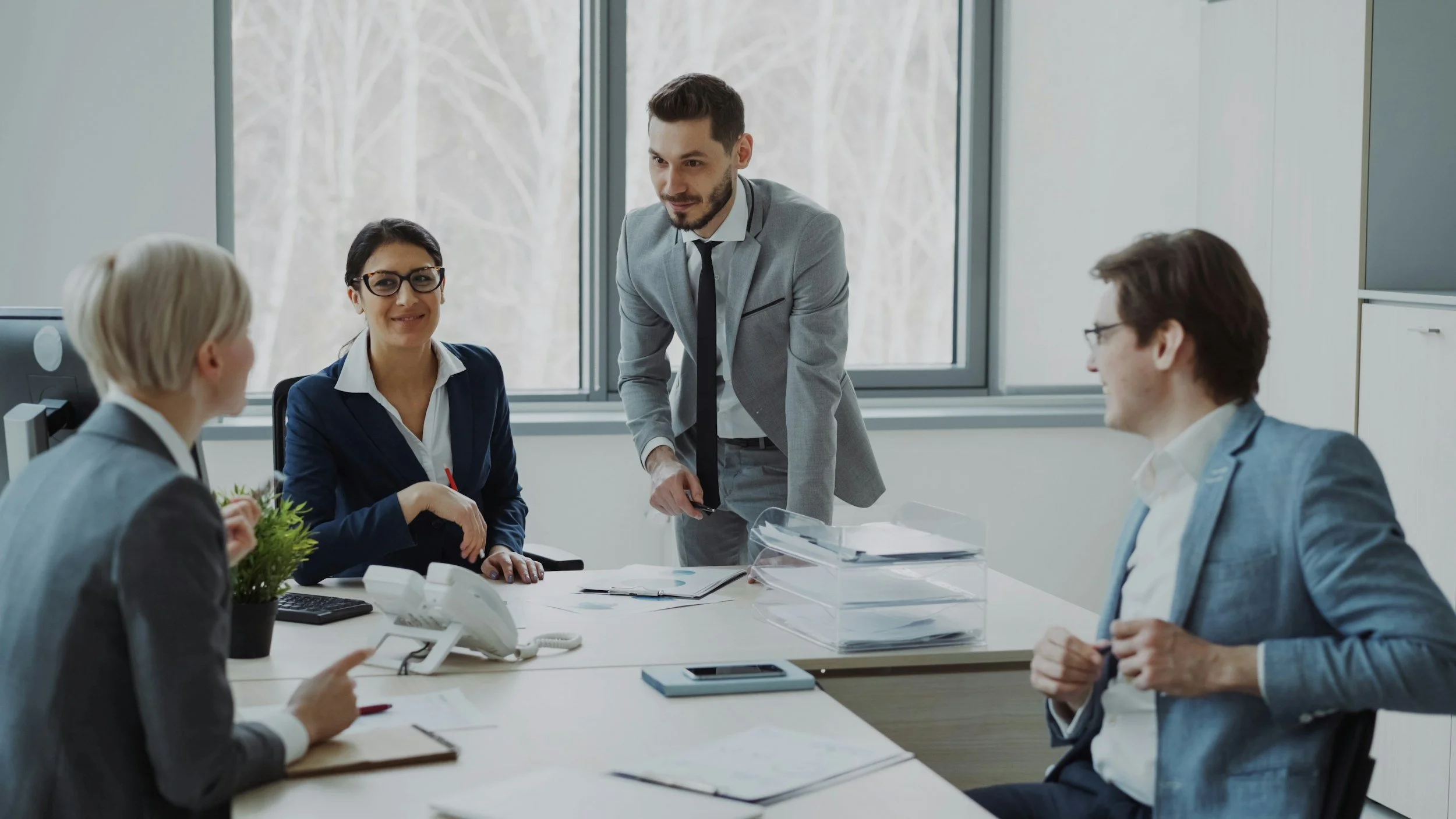 leadership at conference table