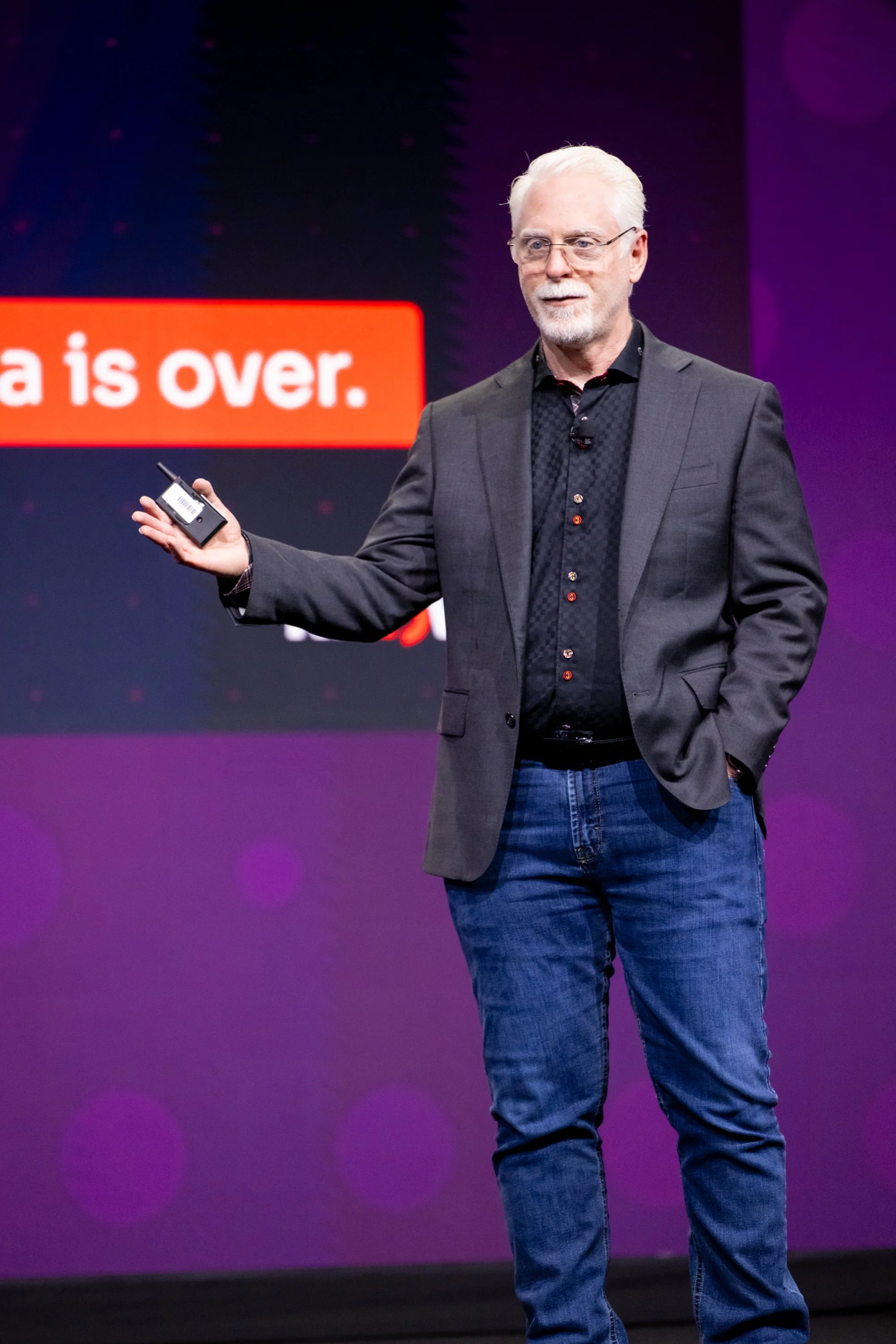 Perry Carpenter on stage. 