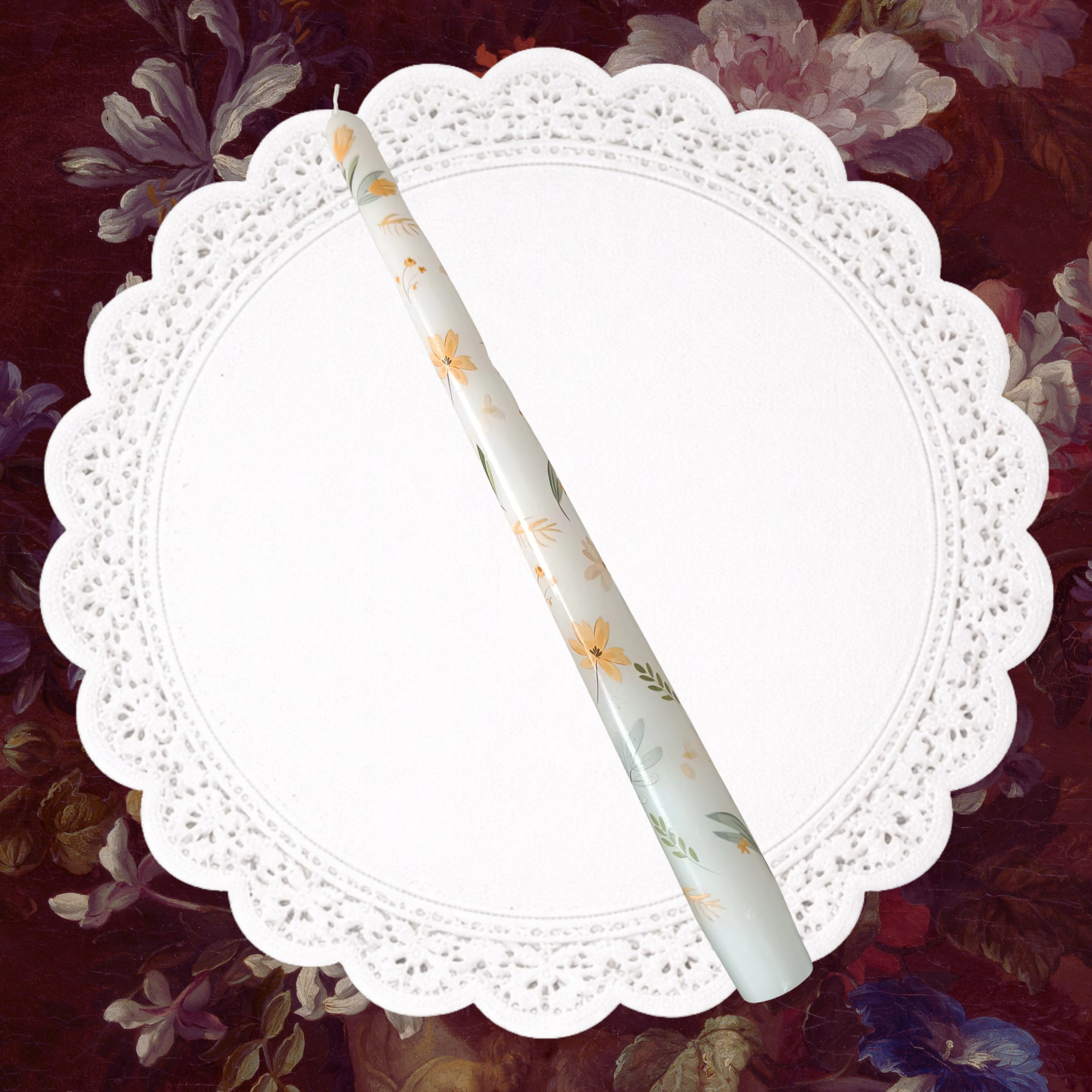 Floral Taper Candle