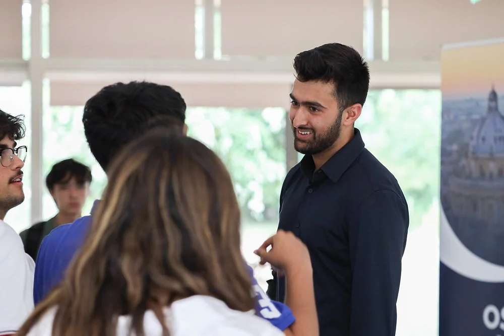 Khushal speaking to students after his Second Chances talk, sharing further experiences.