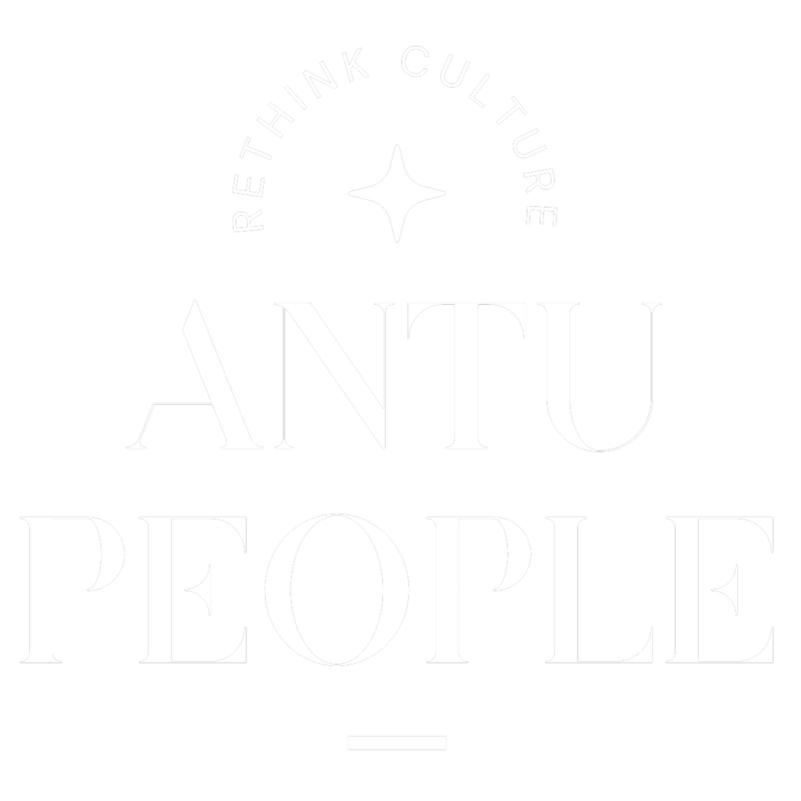 Black background with white text that reads "ReThink Culture" at the top, and "ANTU PEOPLE" in large font below.