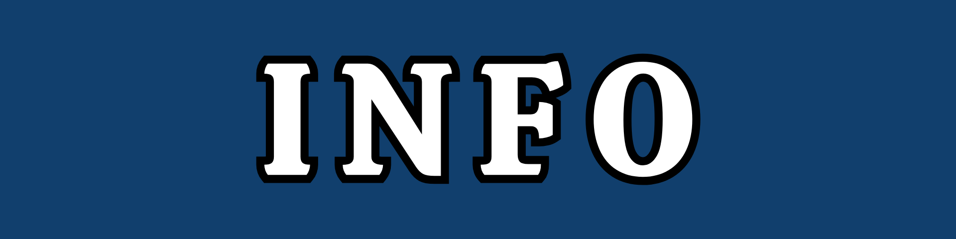 The word 'INO' in white text with black outline on a blue background.