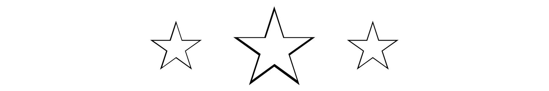 A black background with three white stars, one large star in the center and two smaller stars on either side.