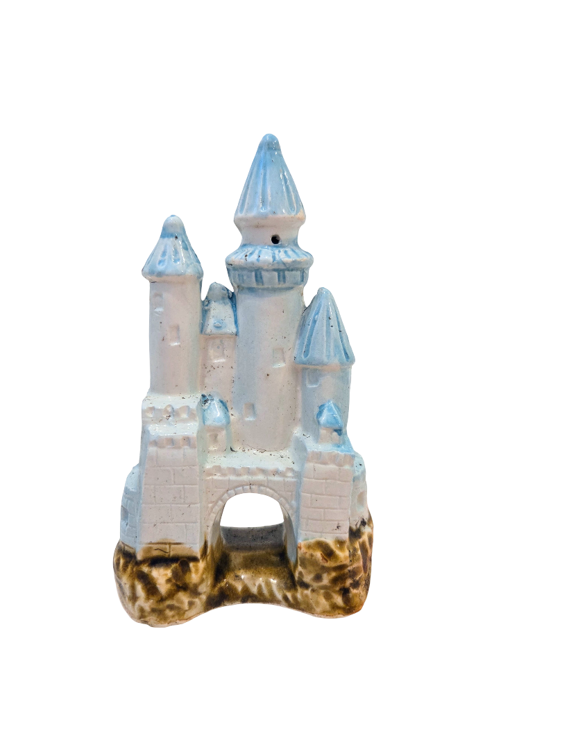 Light Blue Ceramic Fairytale Castle Aquarium Ornament