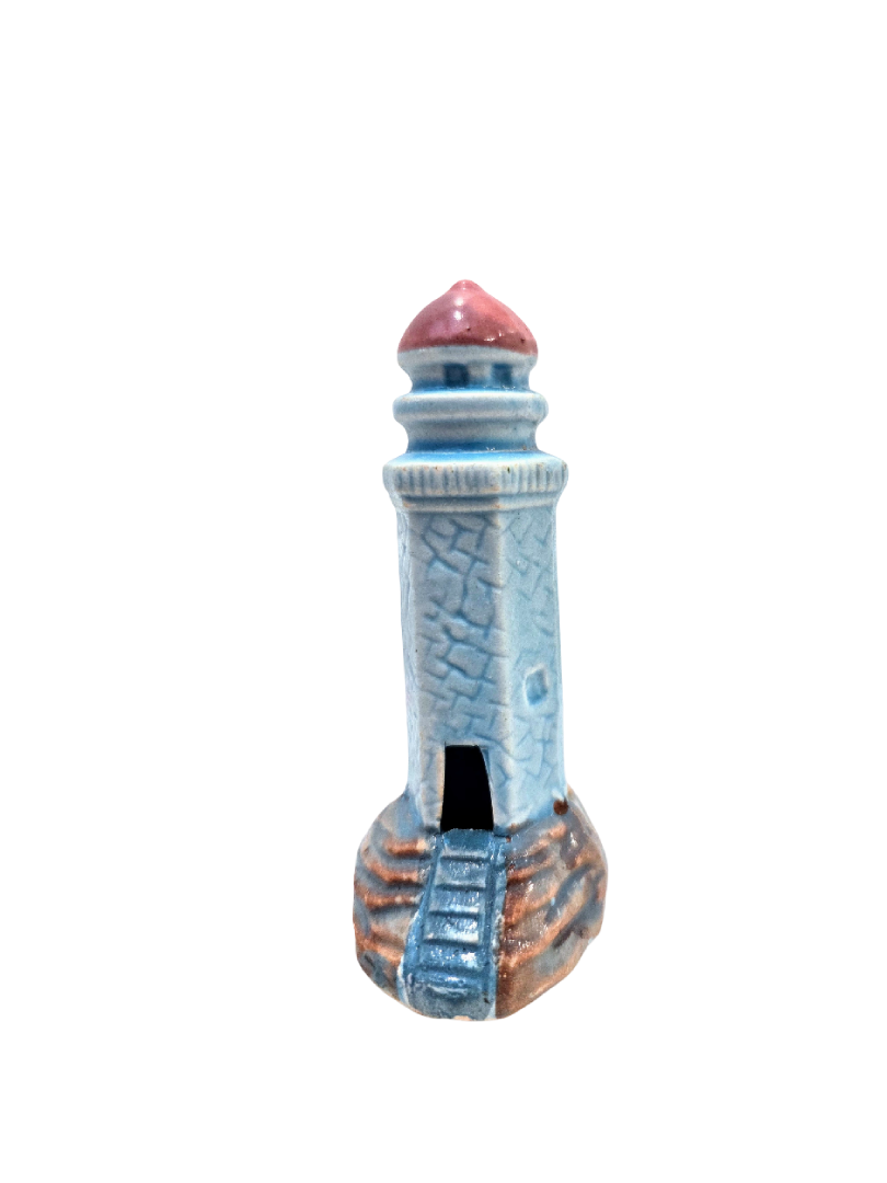Light Blue Ceramic Lighthouse Aquarium Ornament