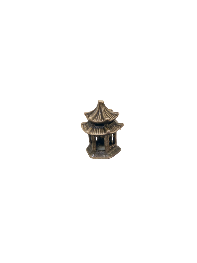 Small Brown Pavilion Aquarium Ornament