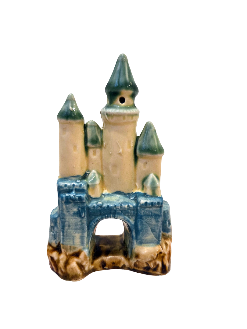 Dark Blue Ceramic Fairytale Castle Aquarium Ornament