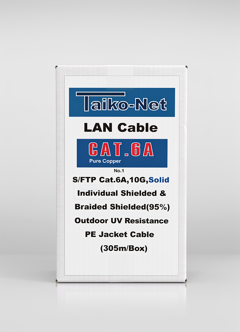 Taiko-Net LAN Cable Cat.6A S/FTP, 10G, Solid - Outdoor UV/PE Jacket (95%)