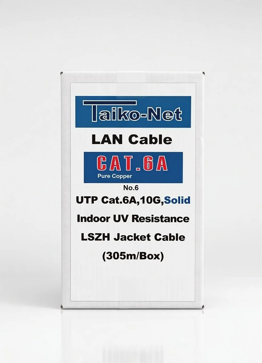 Taiko-Net LAN Cable CAT.6A UTP, 10G, Solid - Indoor UV Resistance/LSZH Jacket