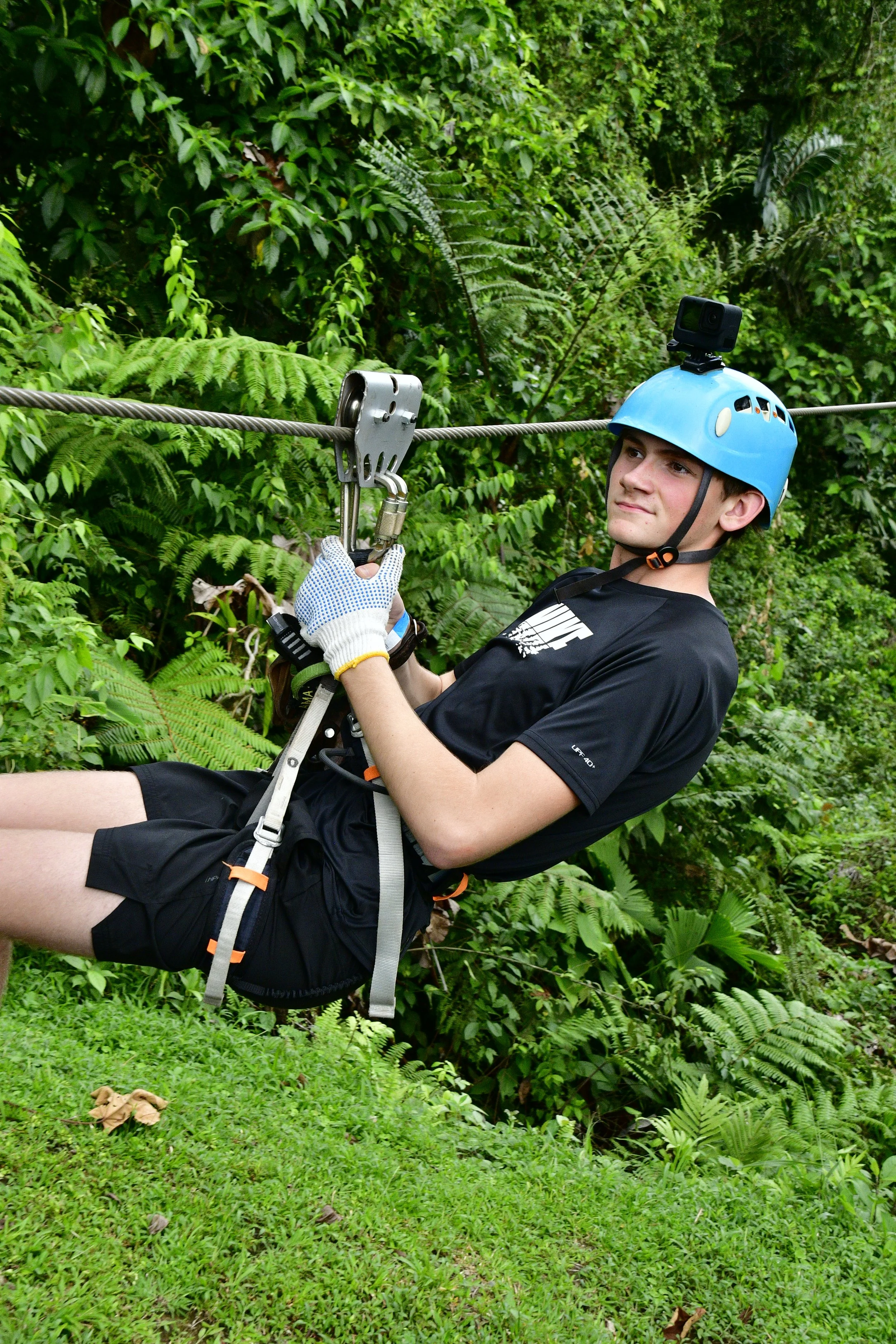Zip lining through the Costa Rica rainforest