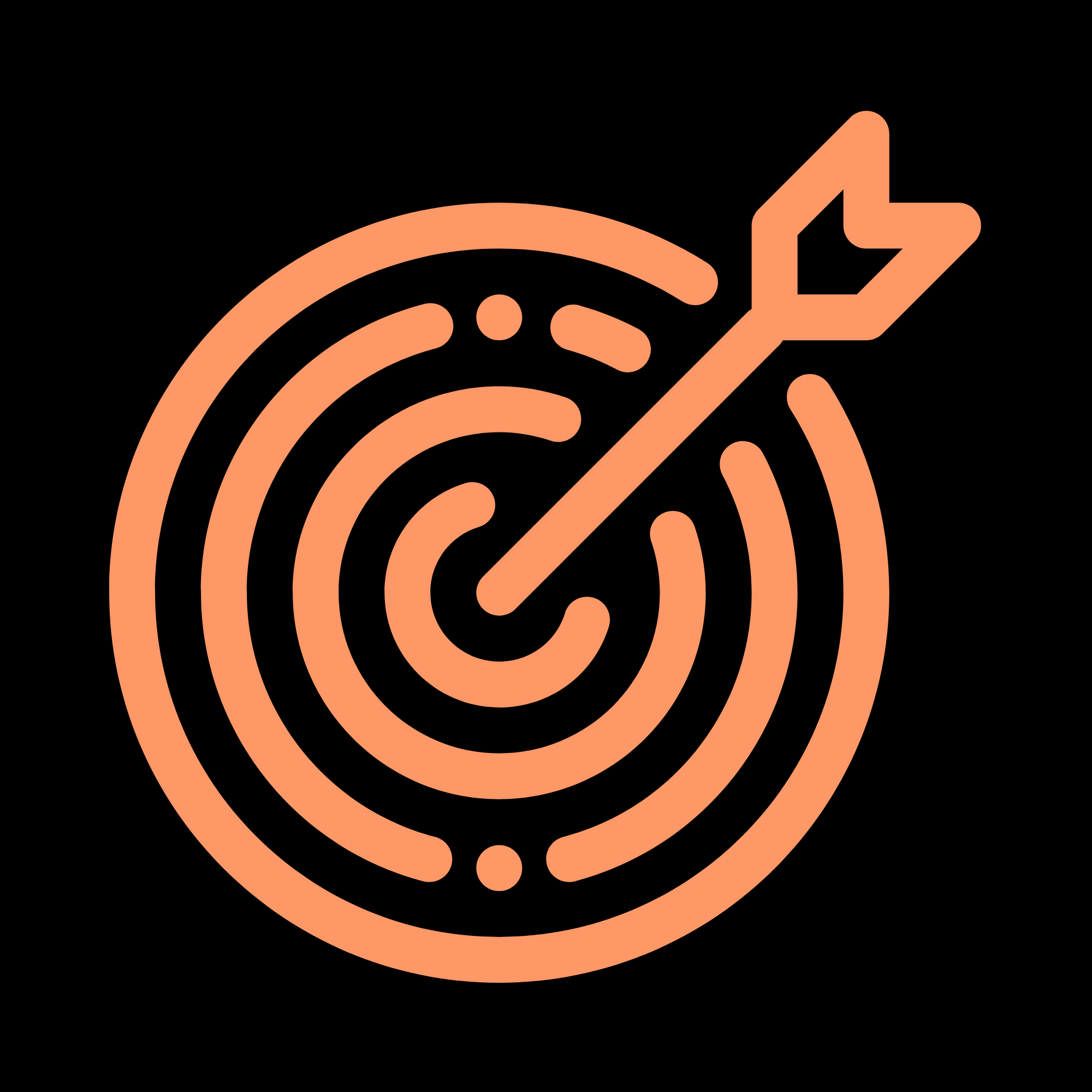 An orange fingerprint icon with a hand and arrow pointing upward.