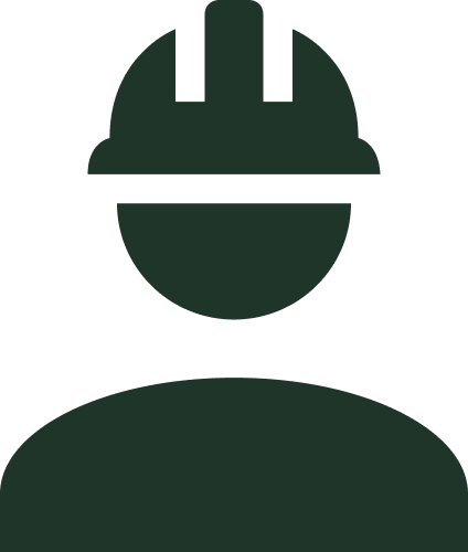Icon of a person wearing a hard hat.