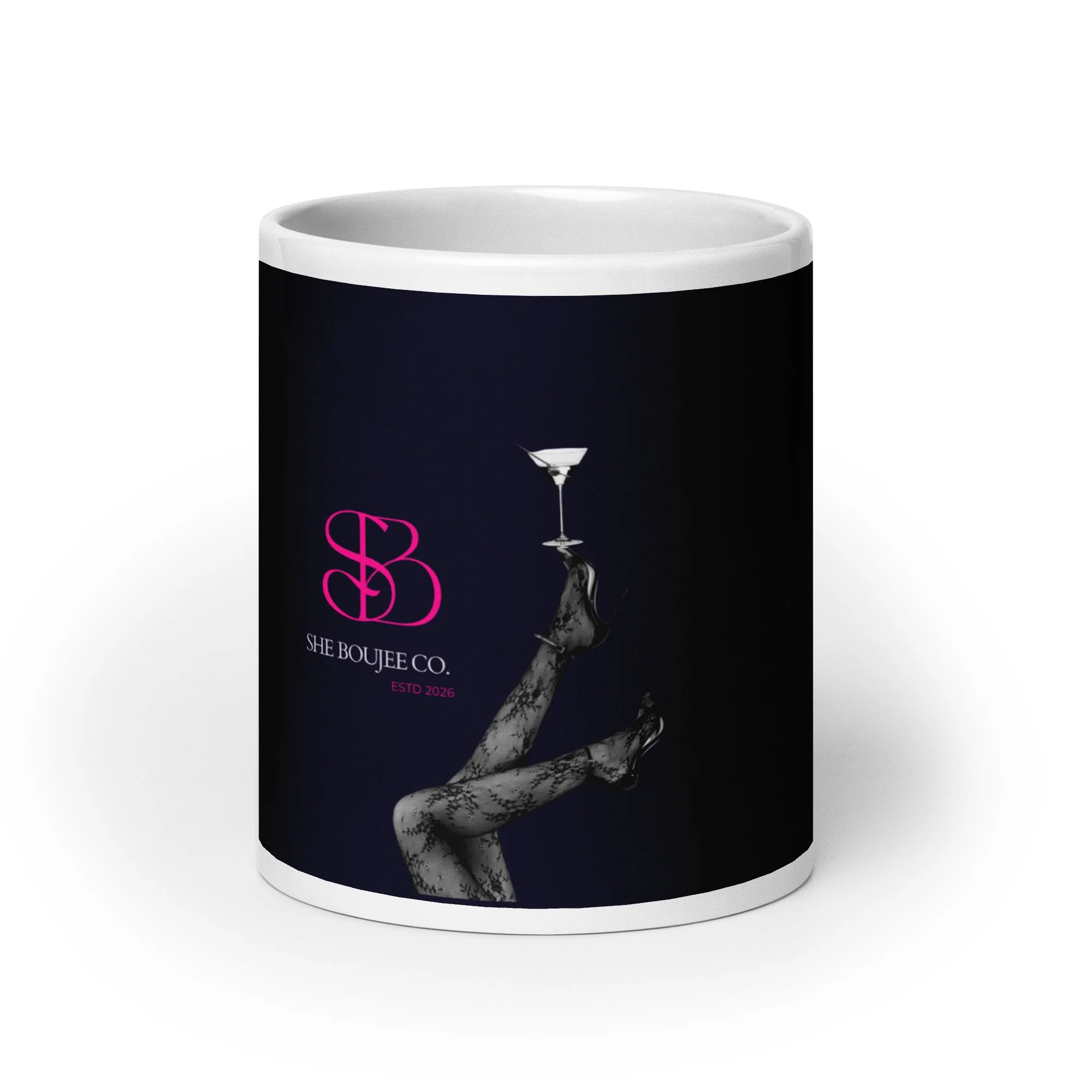 White glossy mug