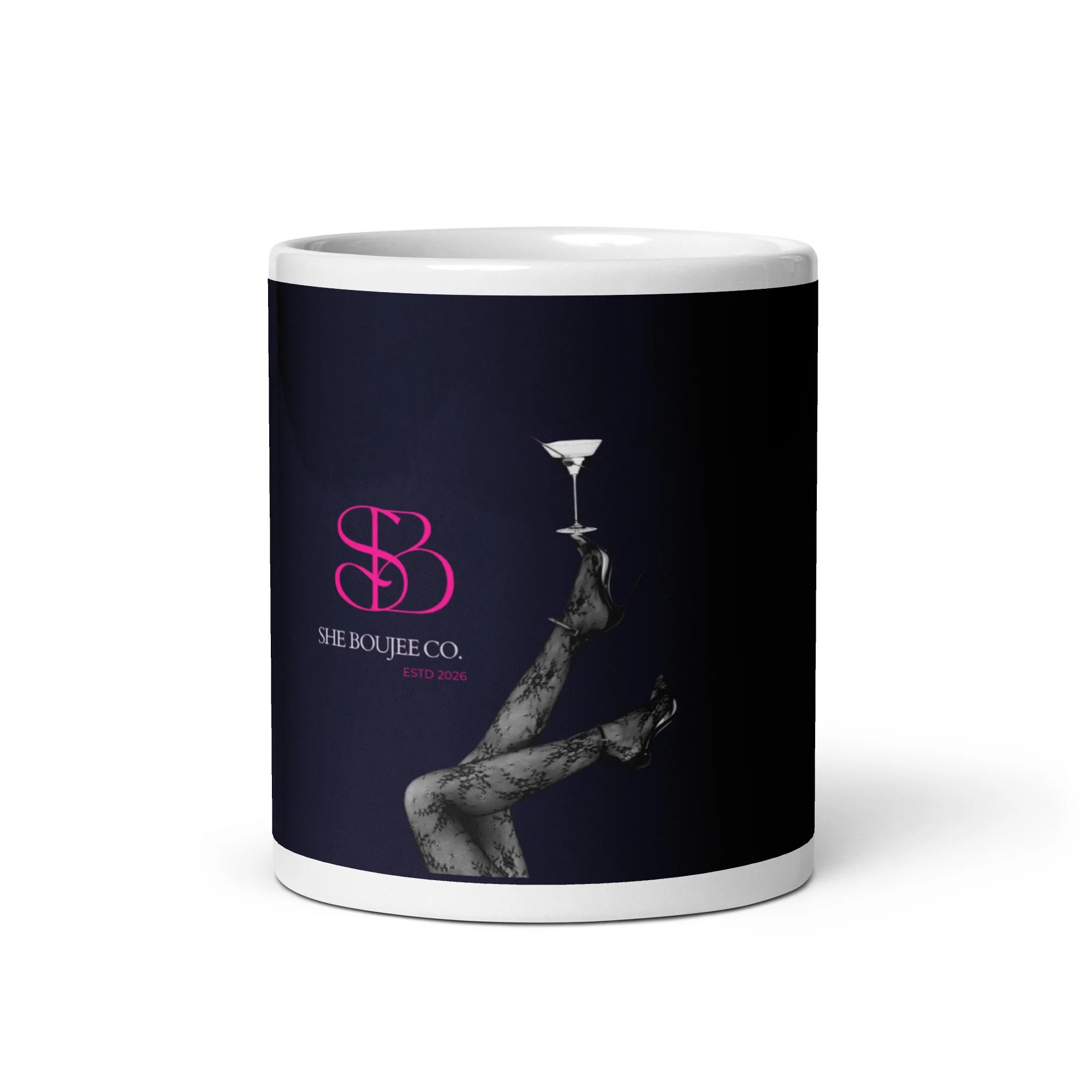 White glossy mug