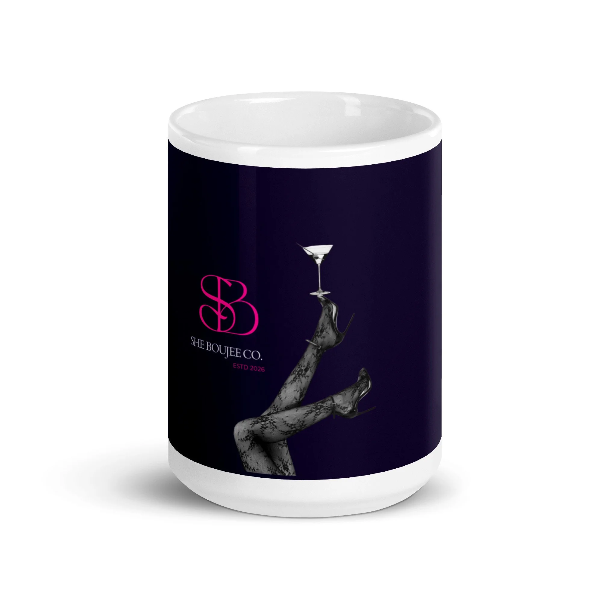 White glossy mug