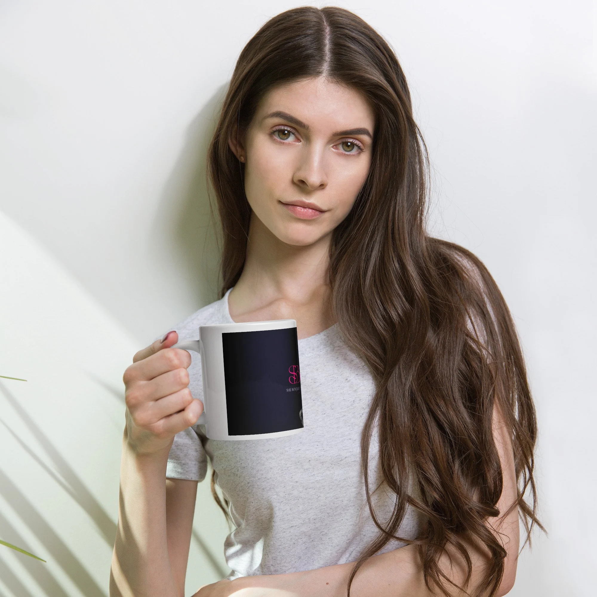 White glossy mug