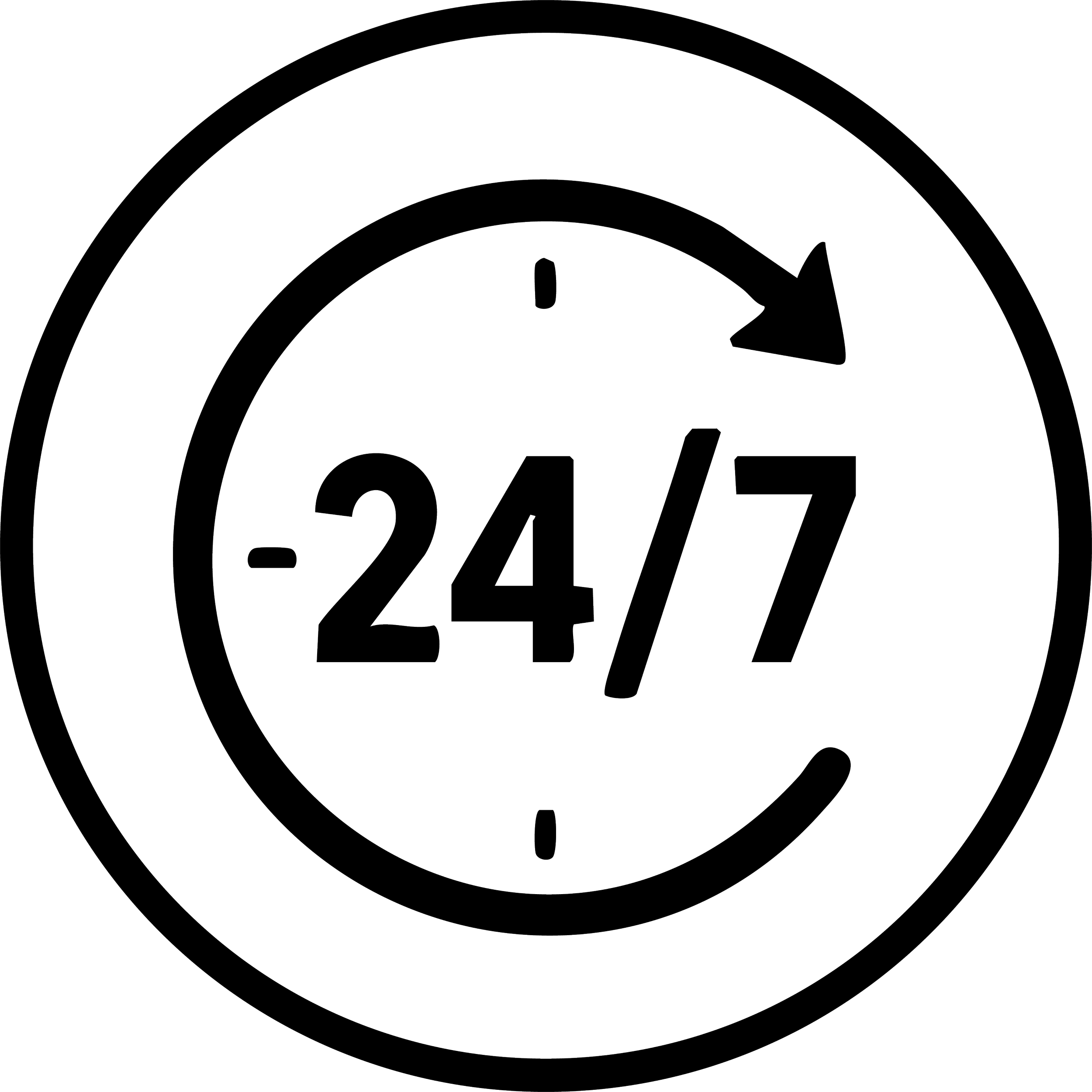A black and white outline of a clock face showing an hour close to 1:24.