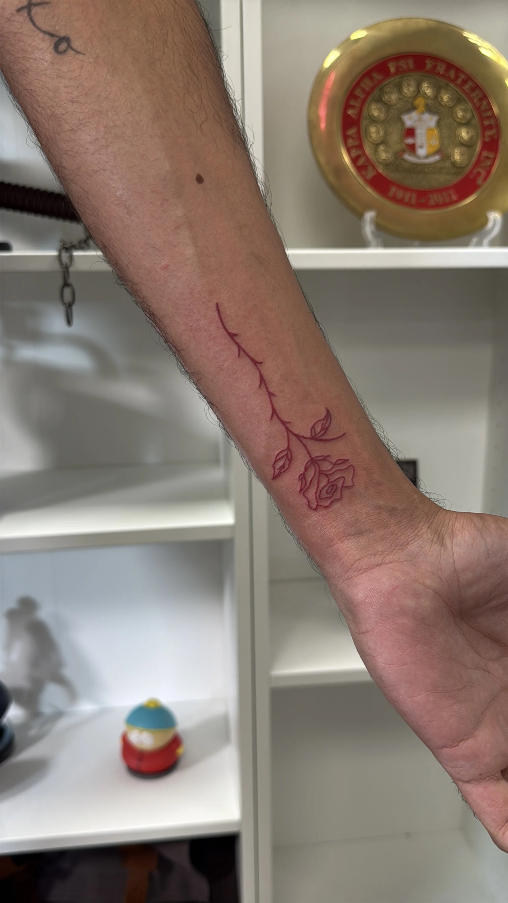red rose fine line tattoo artist charlotte north carolina