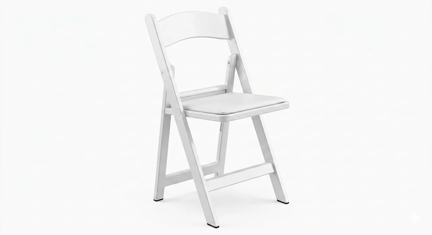 White Resin Folding Chair