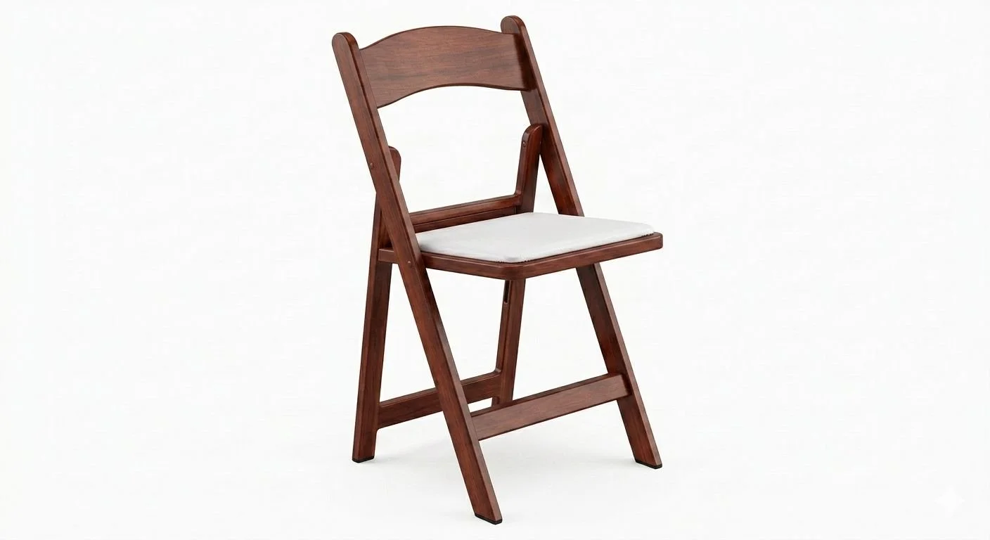 Brown Fruitwood Folding Chair