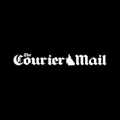 The Courier-Mail logo in white text on a black background.