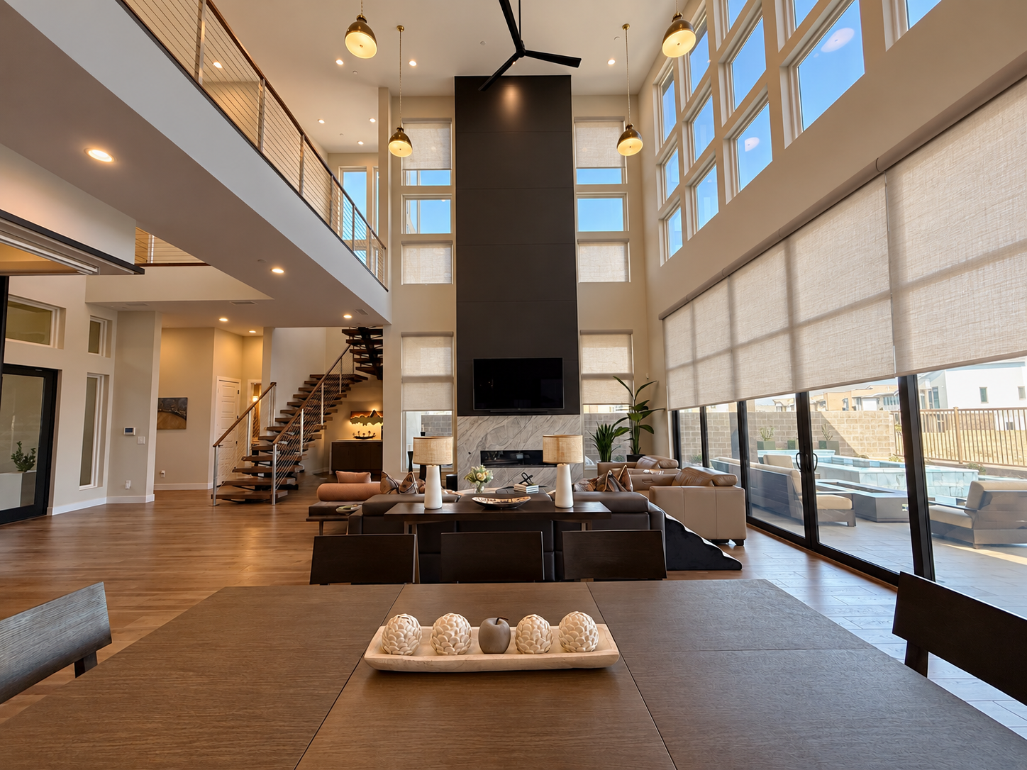 Luxurious Great Room with Linen Roller Shades.png
