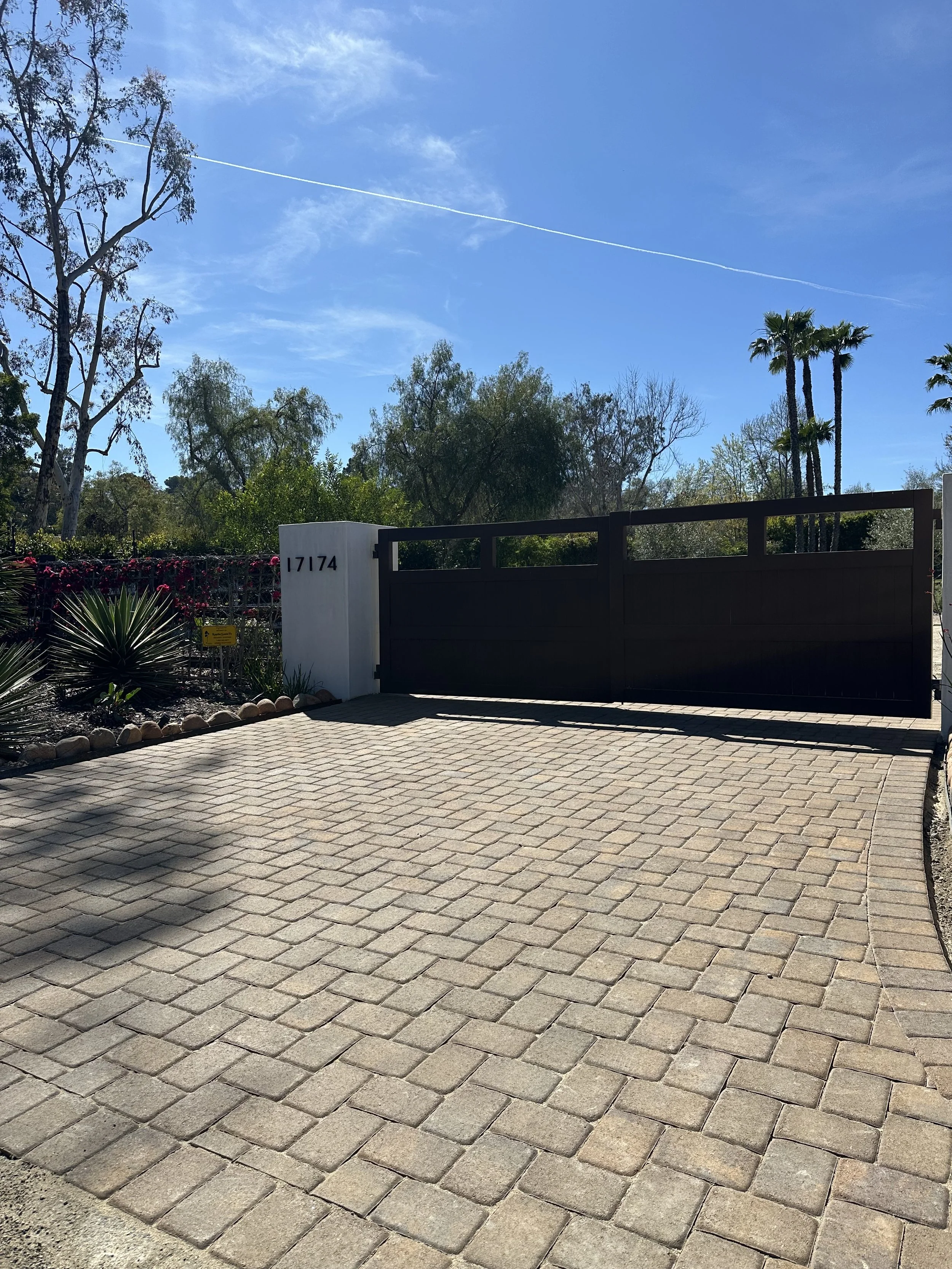 Paver driveway entrance installation in Rancho Santa, CA
