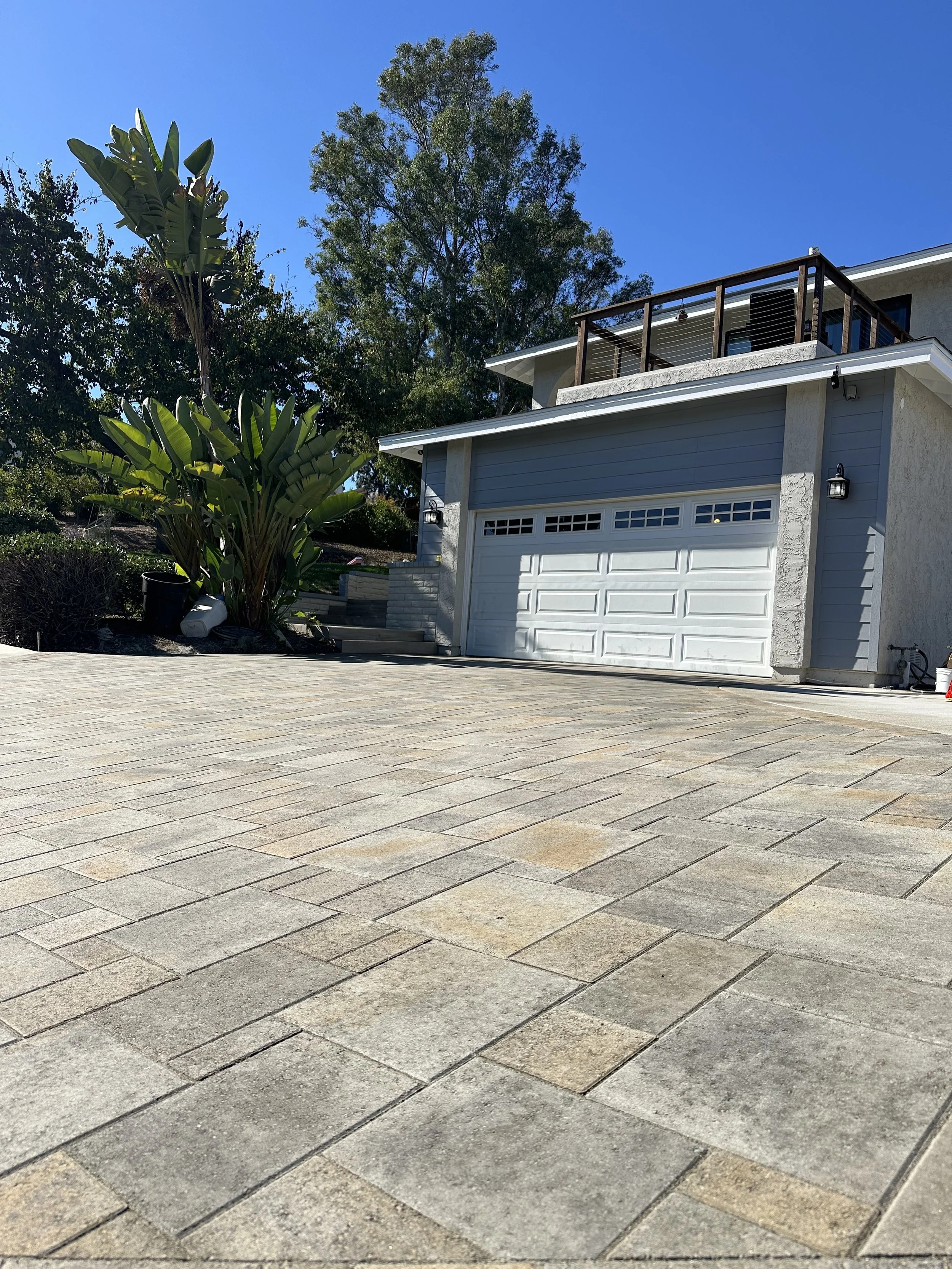 Paver driveway upgrade using belgard pavers in Vista, CA